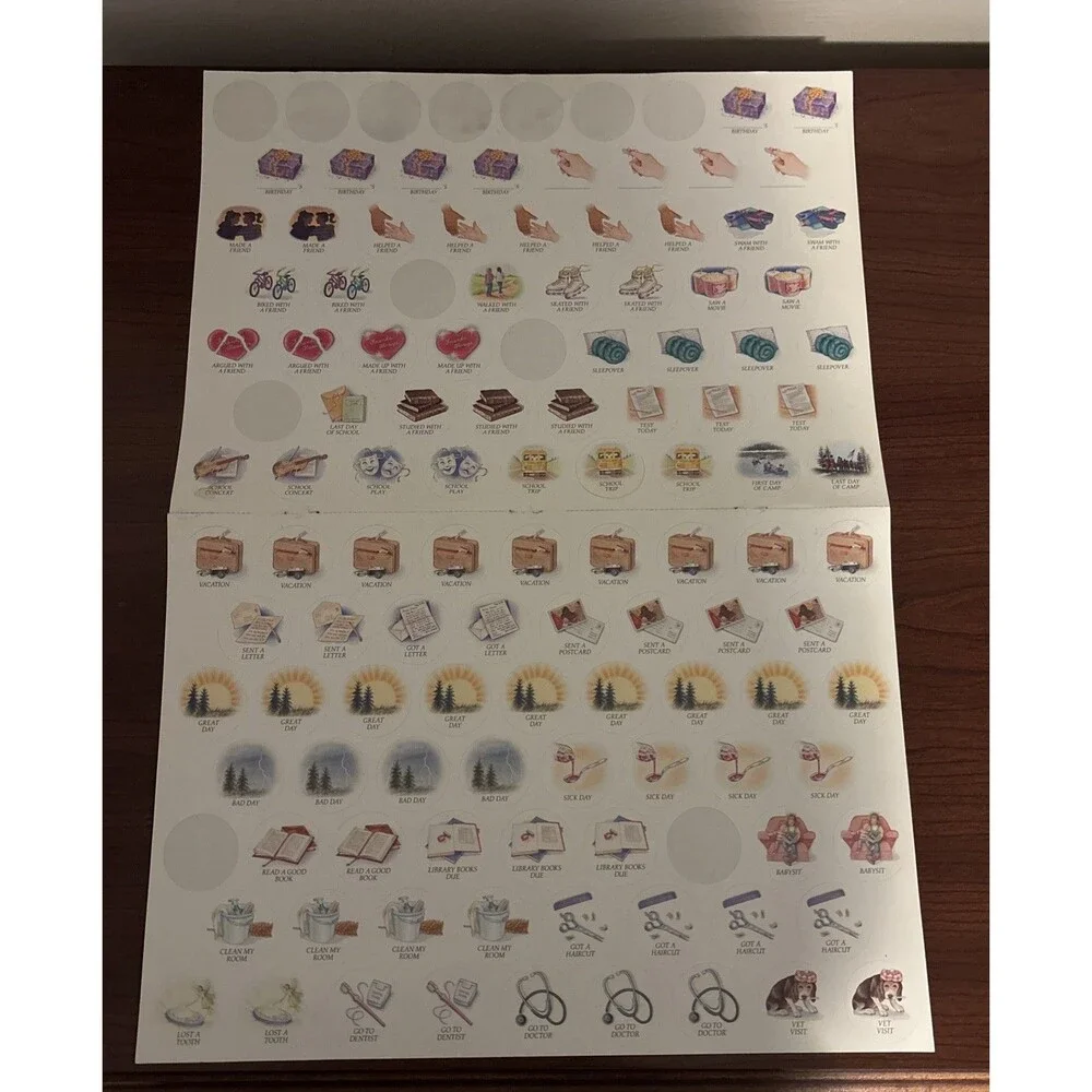 American Girl Calendar Stickers From 1998 Year Calendar